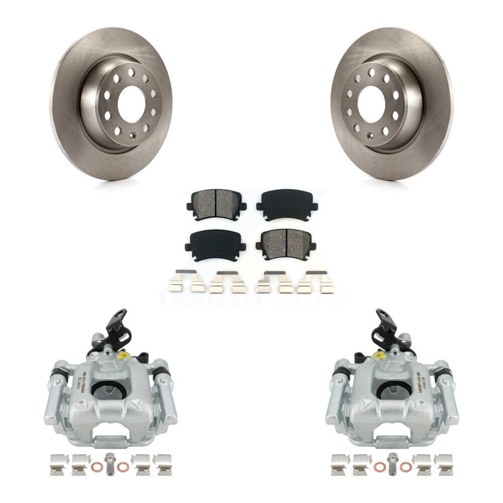 Rear Disc Brake Caliper Rotors And Semi-Metallic Pads Kit For Audi A3 Volkswagen Eos Quattro With 282mm Diameter Rotor KC8-100524S by Transit Auto