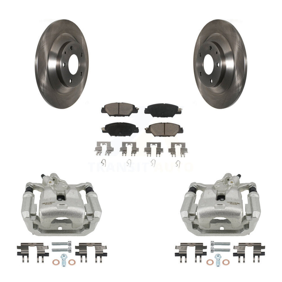 Rear Disc Brake Caliper Rotors And Ceramic Pads Kit For 2016-2022 Mazda CX-5 KC8-100525C