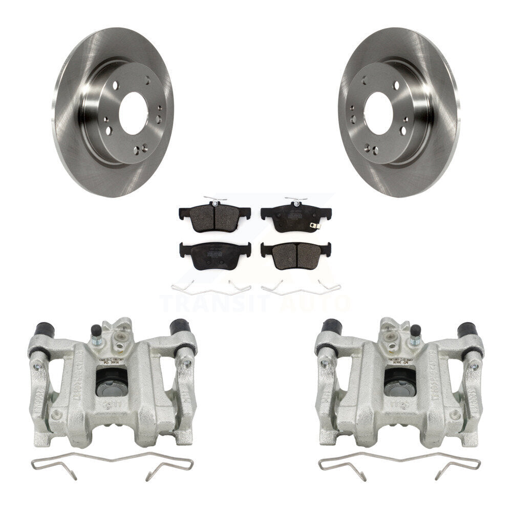 Rear Disc Brake Caliper Rotors And Semi-Metallic Pads Kit For Honda Civic Insight KC8-100526P