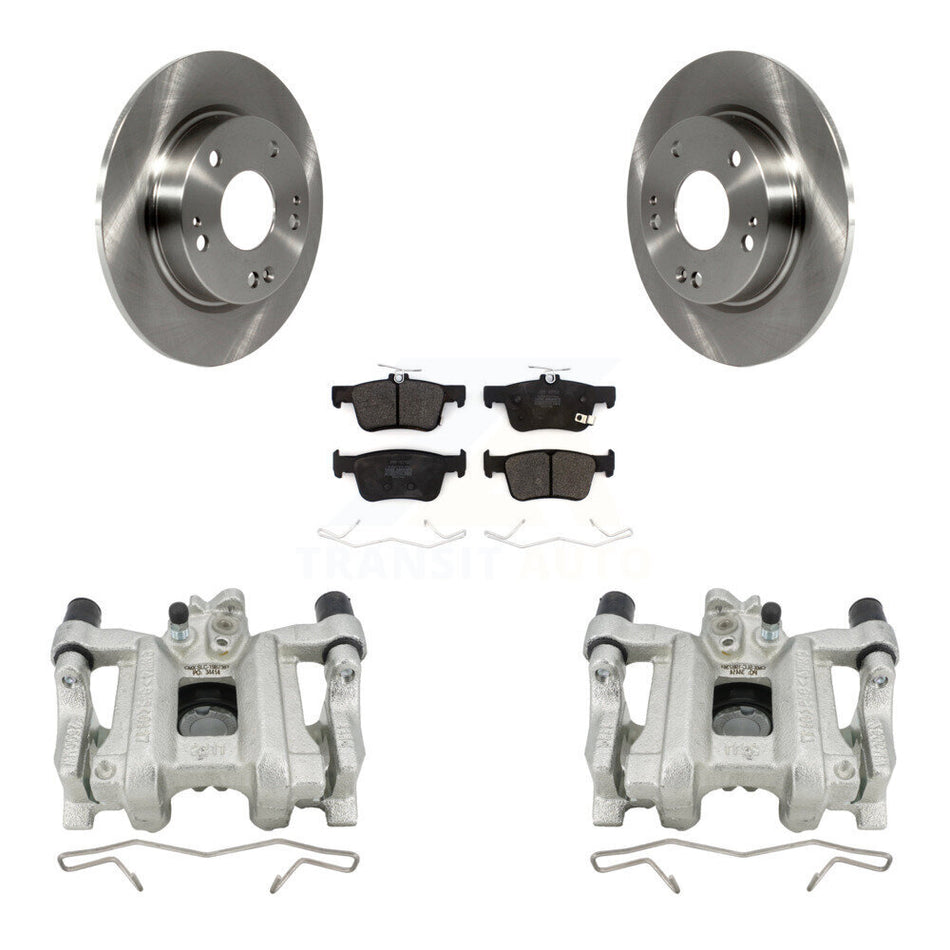 Rear Disc Brake Caliper Rotors And Semi-Metallic Pads Kit For Honda Civic Insight KC8-100526P