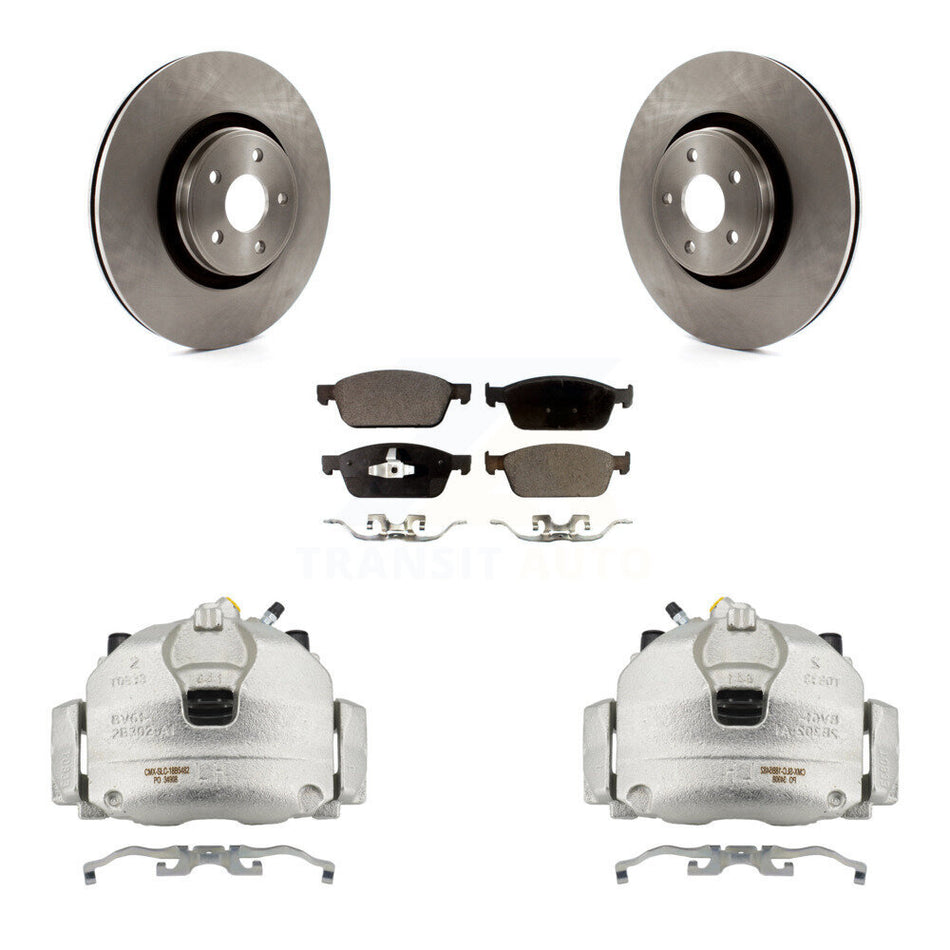 Front Disc Brake Caliper Rotors And Ceramic Pads Kit For Lincoln MKC KC8-100527T