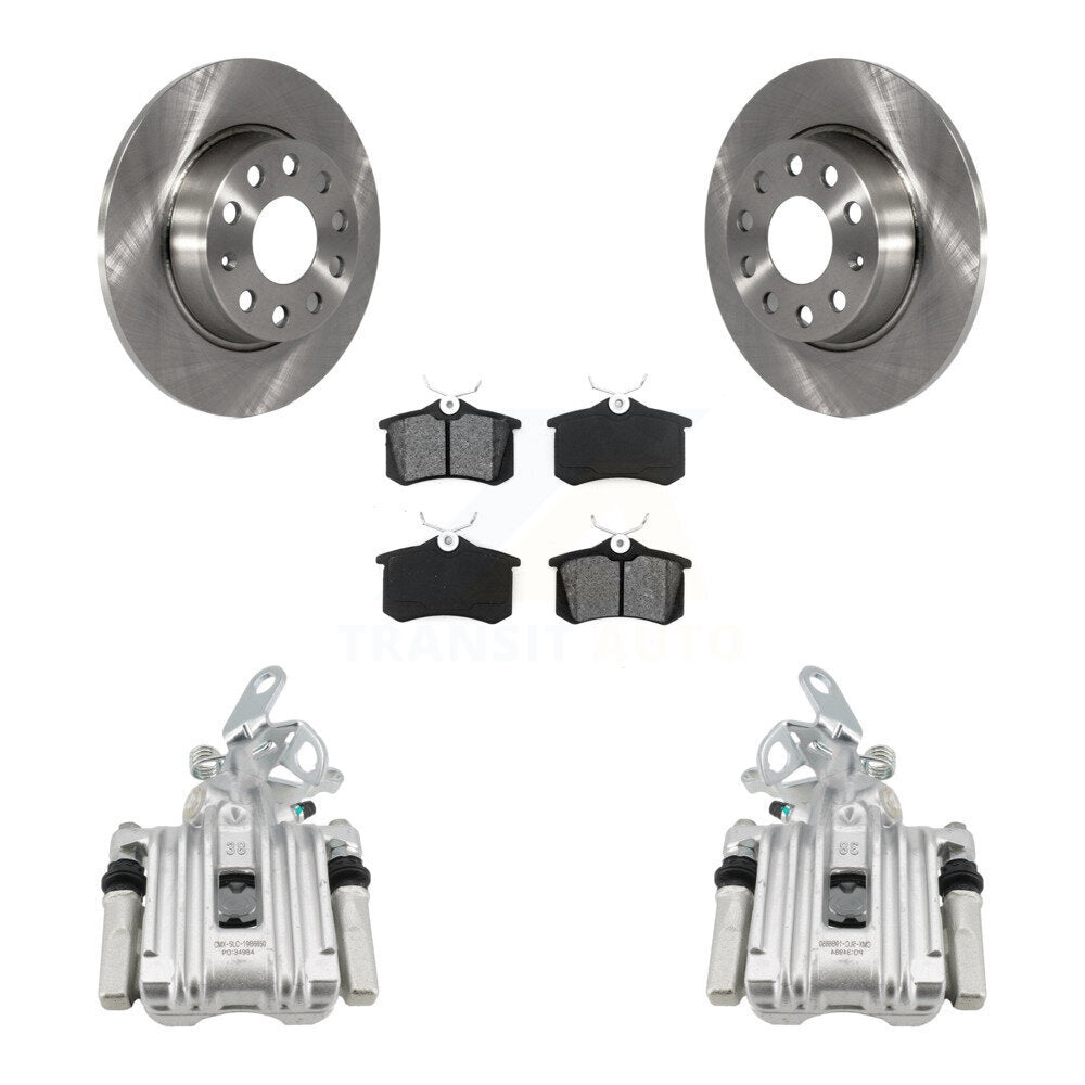 Rear Disc Brake Caliper Rotors Semi-Metallic Pad Kit For 2010-2013 Audi A3 DIESEL engine KC8-100528S