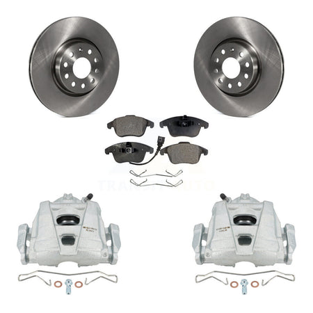 Front Disc Brake Caliper Rotors And Ceramic Pads Kit For Volkswagen Passat Tiguan Audi Q3 Quattro Limited KC8-100528T by Transit Auto