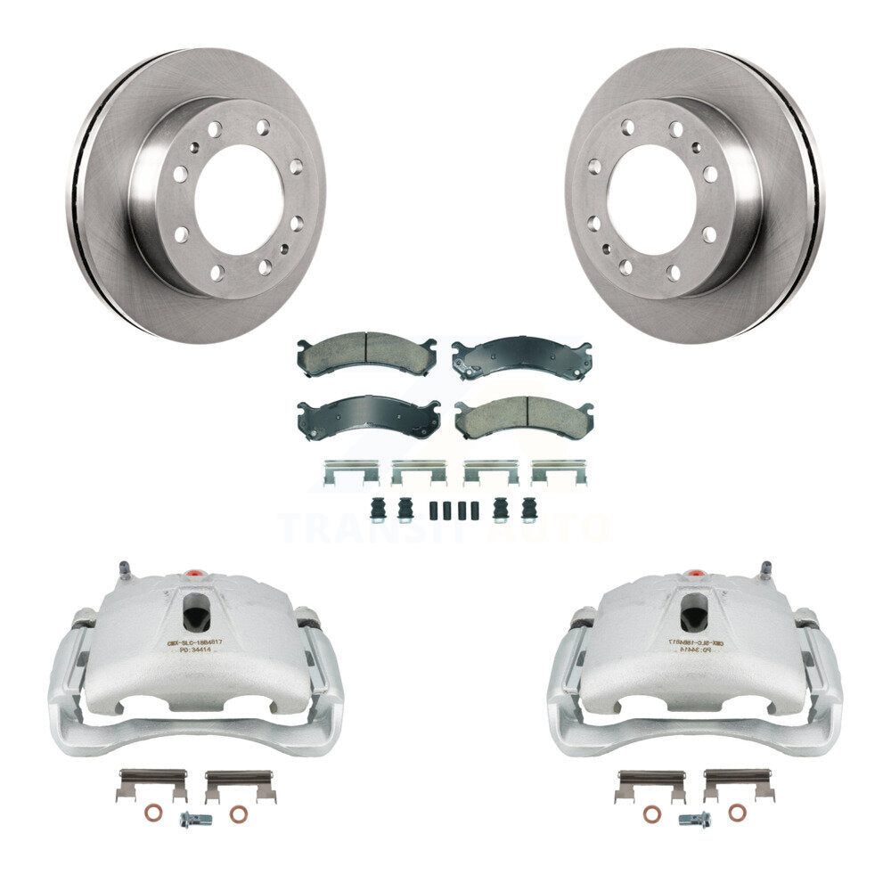 Front Brake Caliper Rotor & Ceramic Pad Kit For Chevrolet GMC Express 3500 Savana Sierra KC8-100529N