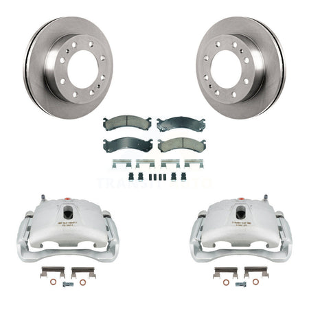 Front Brake Caliper Rotor & Ceramic Pad Kit For Chevrolet GMC Express 3500 Savana Sierra KC8-100529N