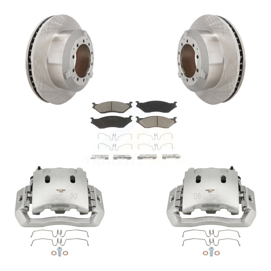 Rear Brake Caliper Rotor & Ceramic Pad Kit For Ford F-450 Super Duty F-550 International KC8-100530C
