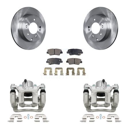 Rear Disc Brake Caliper Rotors And Semi-Metallic Pads Kit For Hyundai Sonata Kia Optima KC8-100531P