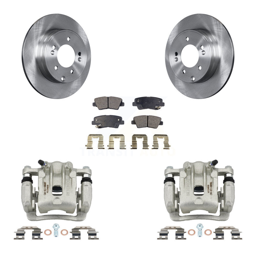 Rear Disc Brake Caliper Rotors And Semi-Metallic Pads Kit For Kia Optima Hyundai Azera KC8-100532P