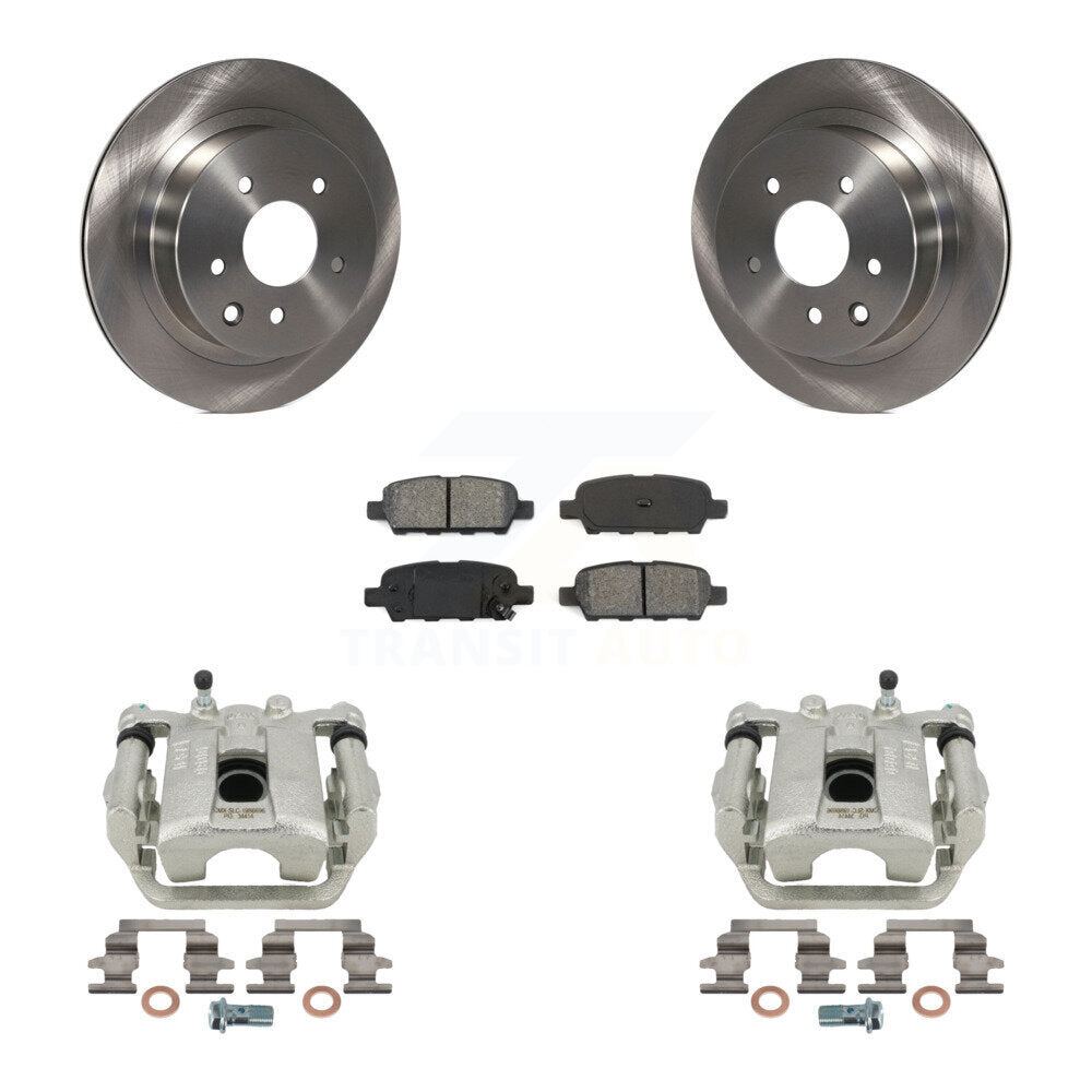 Rear Disc Brake Caliper Rotors And Semi-Metallic Pads Kit For Nissan Rogue Sport LEAF KC8-100532S by Transit Auto