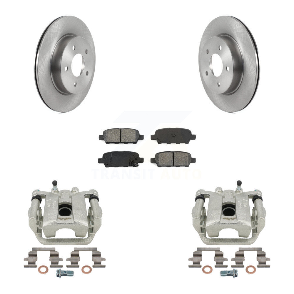 Rear Disc Brake Caliper Rotors And Semi-Metallic Pads Kit For Nissan Rogue Sport LEAF KC8-100533S by Transit Auto