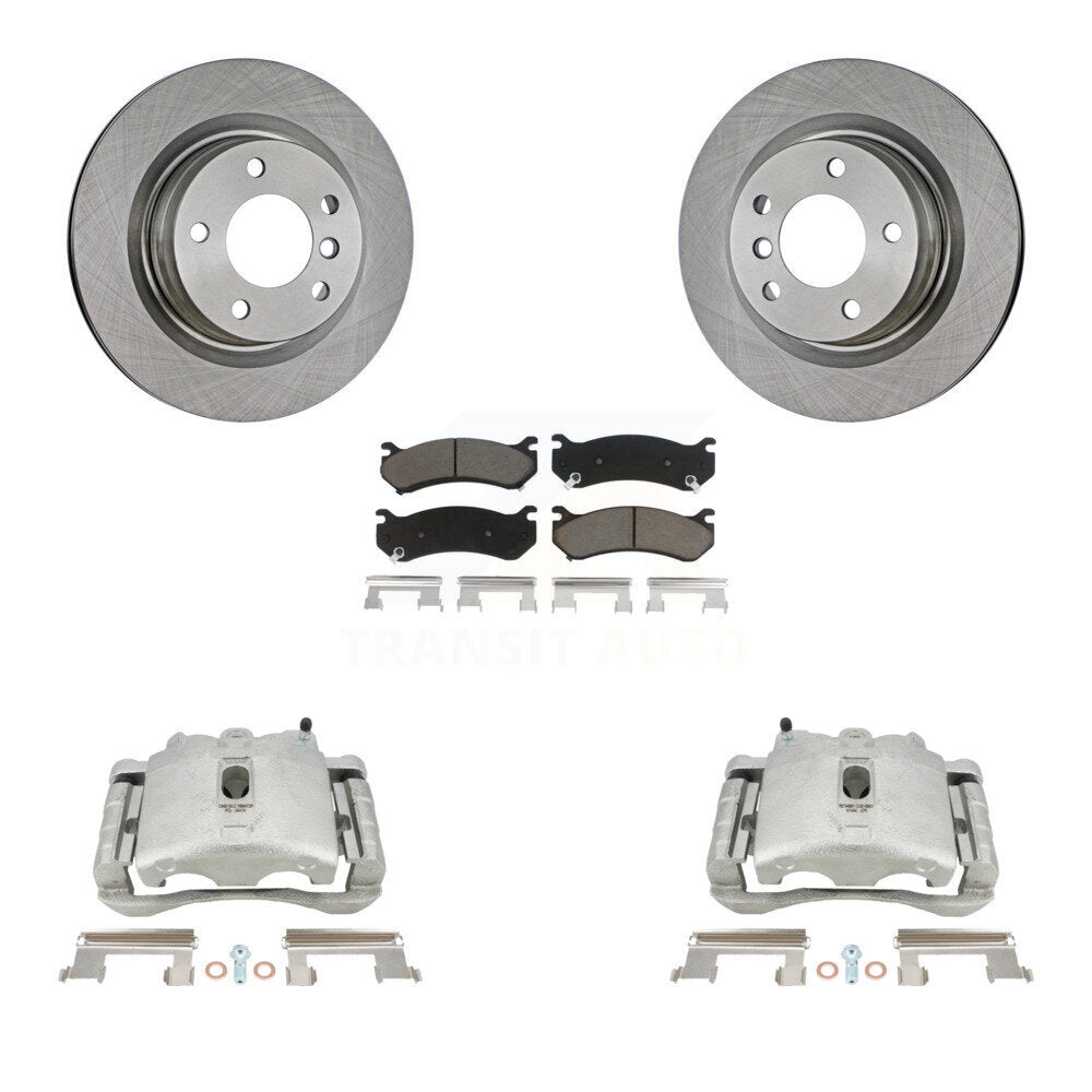 Rear Disc Brake Caliper Rotors And Ceramic Pads Kit For Chevrolet Silverado 2500 HD GMC Sierra 3500 Classic Suburban Yukon XL Avalanche KC8-100534C by Transit Auto