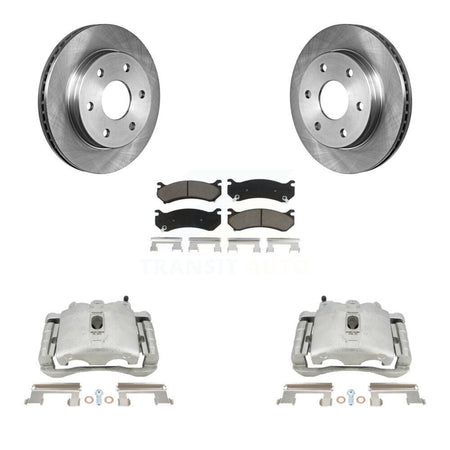 Rear Disc Brake Caliper Rotors And Ceramic Pads Kit For Chevrolet Silverado 2500 HD GMC Sierra Hummer H2 1500 Suburban Yukon XL Avalanche Classic KC8-100535C by Transit Auto