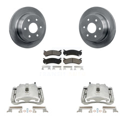 Rear Disc Brake Caliper Rotors And Ceramic Pads Kit For 2003 Chevrolet Silverado 2500 HD Suburban GMC Sierra KC8-100536C