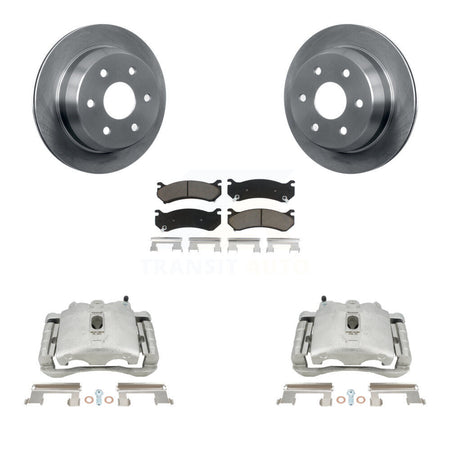 Rear Disc Brake Caliper Rotors And Ceramic Pads Kit For 2003 Chevrolet Silverado 2500 HD Suburban GMC Sierra KC8-100536C by Transit Auto