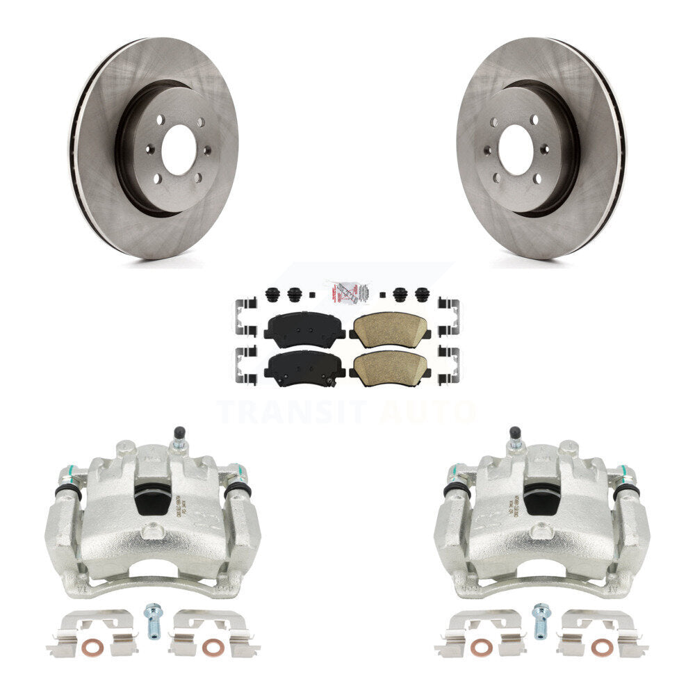 Front Disc Brake Caliper Rotors And Ceramic Pads Kit For Kia Rio KC8-100536N by Transit Auto