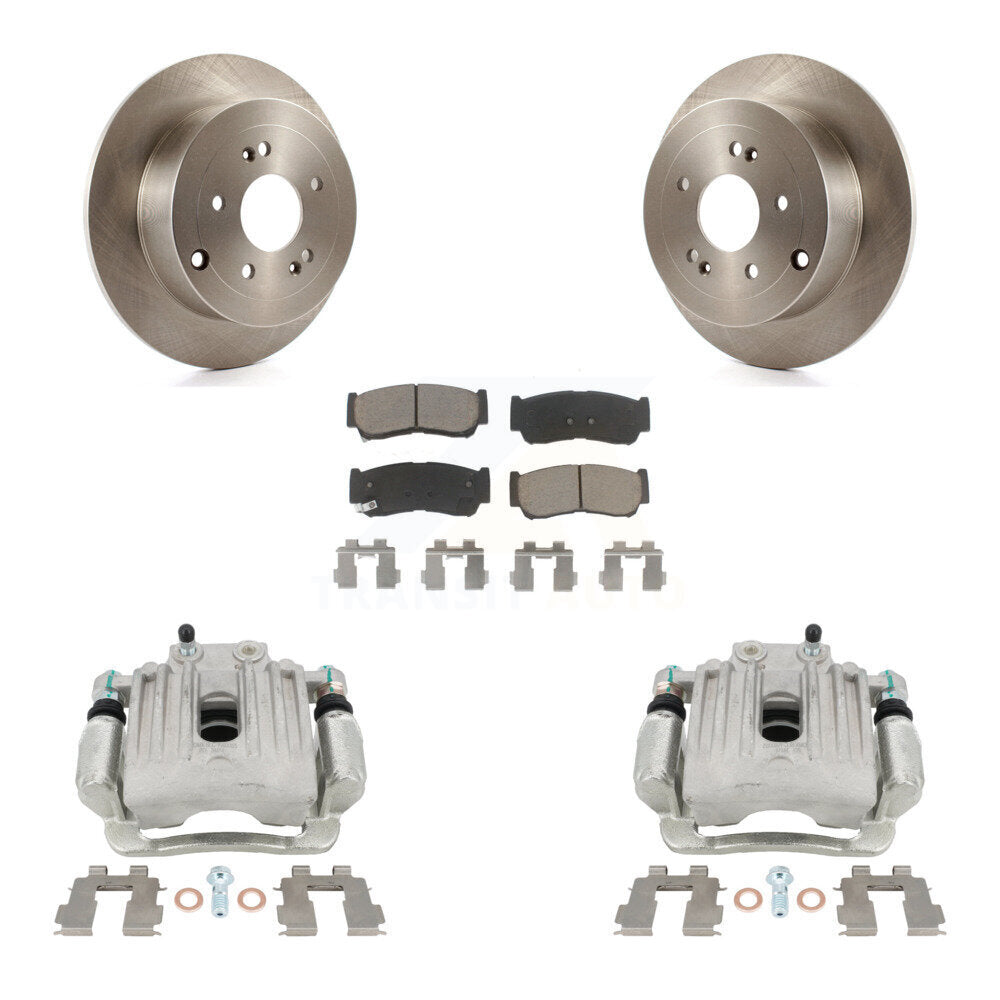 Rear Disc Brake Caliper Rotors And Ceramic Pads Kit For 2007-2009 Hyundai Santa Fe KC8-100537C by Transit Auto