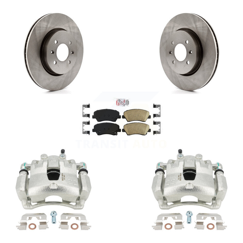 Front Disc Brake Caliper Rotors And Ceramic Pads Kit For Kia Rio KC8-100537N by Transit Auto