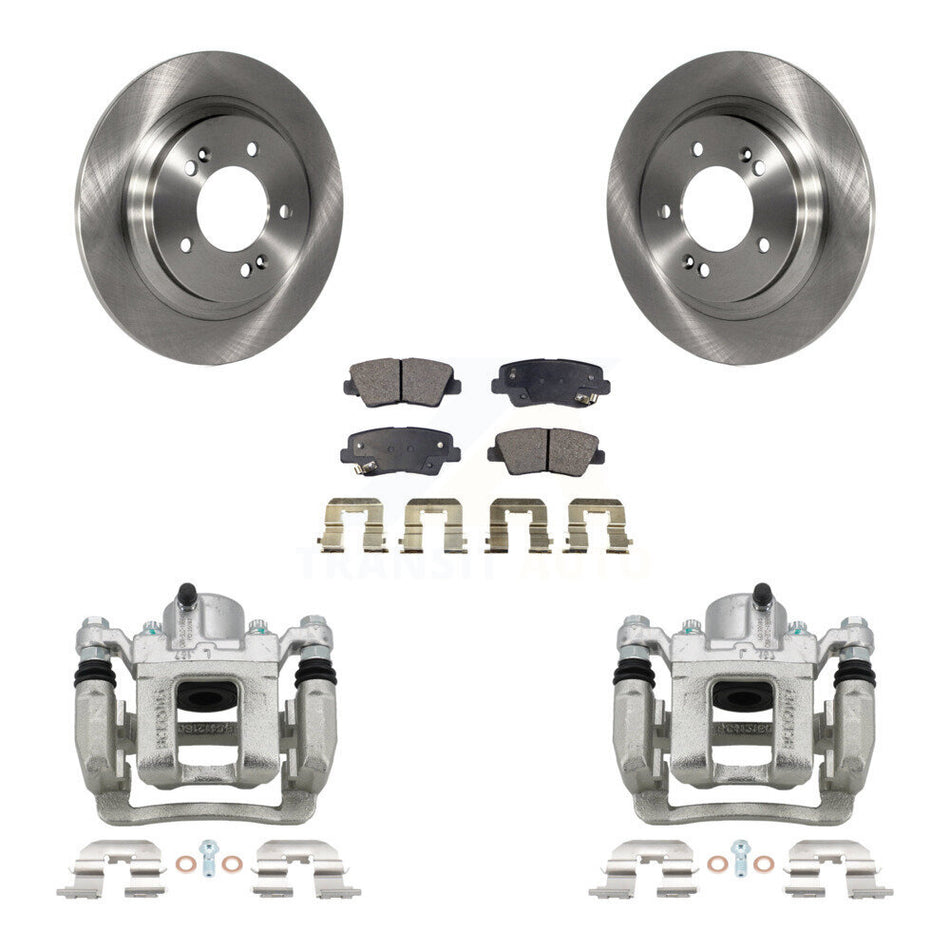 Rear Disc Brake Caliper Rotors And Semi-Metallic Pads Kit For Hyundai Sonata KC8-100537P