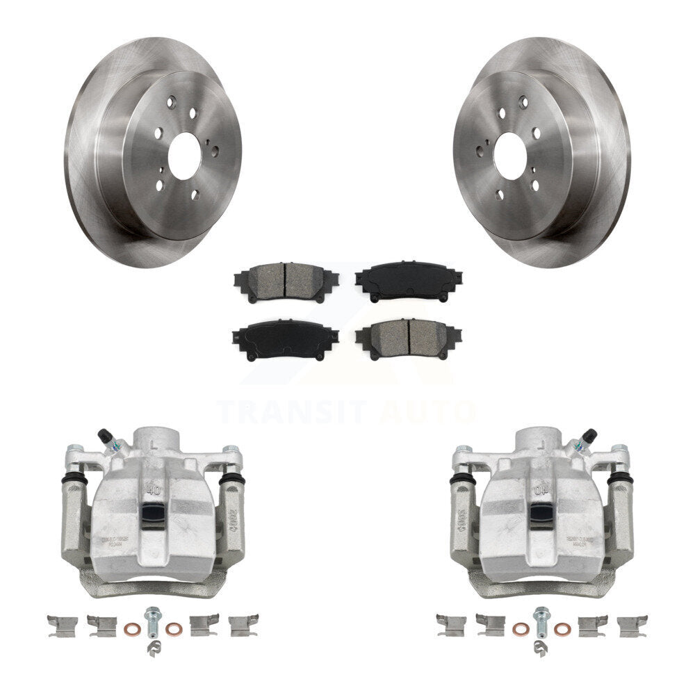 Rear Disc Brake Caliper Rotor Semi-Metallic Pad Kit For Toyota Sienna Lexus RX350 RX450h KC8-100537S