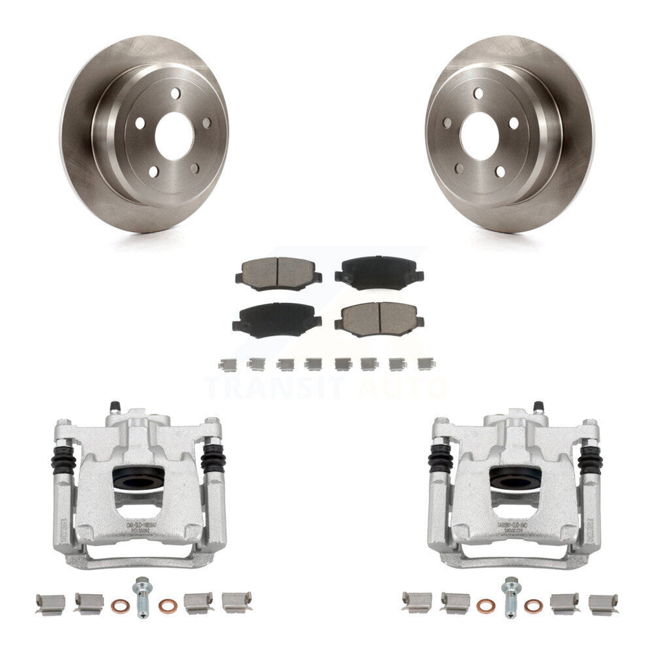 Rear Disc Brake Caliper Rotors And Ceramic Pads Kit For Jeep Wrangler JK KC8-100538C