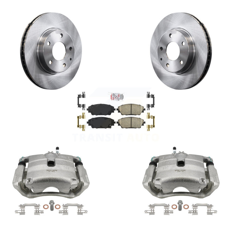 Front Disc Brake Caliper Rotors And Ceramic Pads Kit For 2016-2018 Mazda CX-3 FWD KC8-100538N
