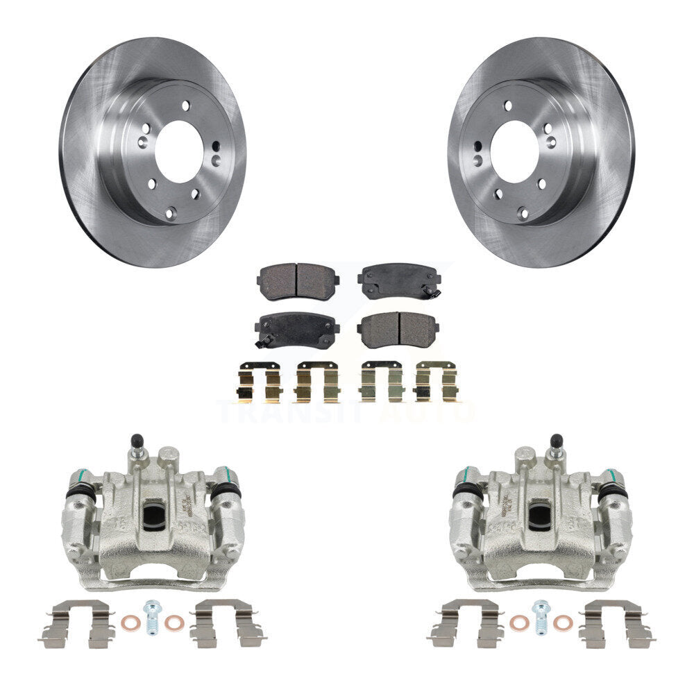 Rear Brake Caliper Rotor & Semi-Metallic Pad Kit For 2015-2016 Hyundai Sonata GAS engine KC8-100538P