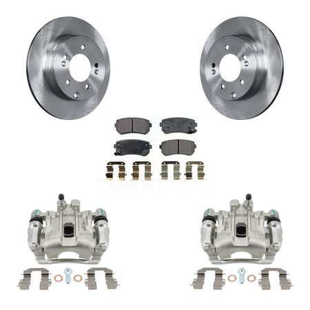 Rear Brake Caliper Rotor & Semi-Metallic Pad Kit For 2015-2016 Hyundai Sonata GAS engine KC8-100538P