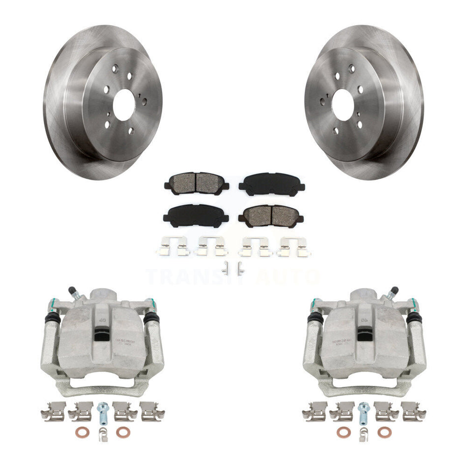 Rear Disc Brake Caliper Rotors And Semi-Metallic Pads Kit For 2014 Toyota Highlander Hybrid Limited with FULL HYBRID EV-GAS (FHEV) engine KC8-100538S by Transit Auto