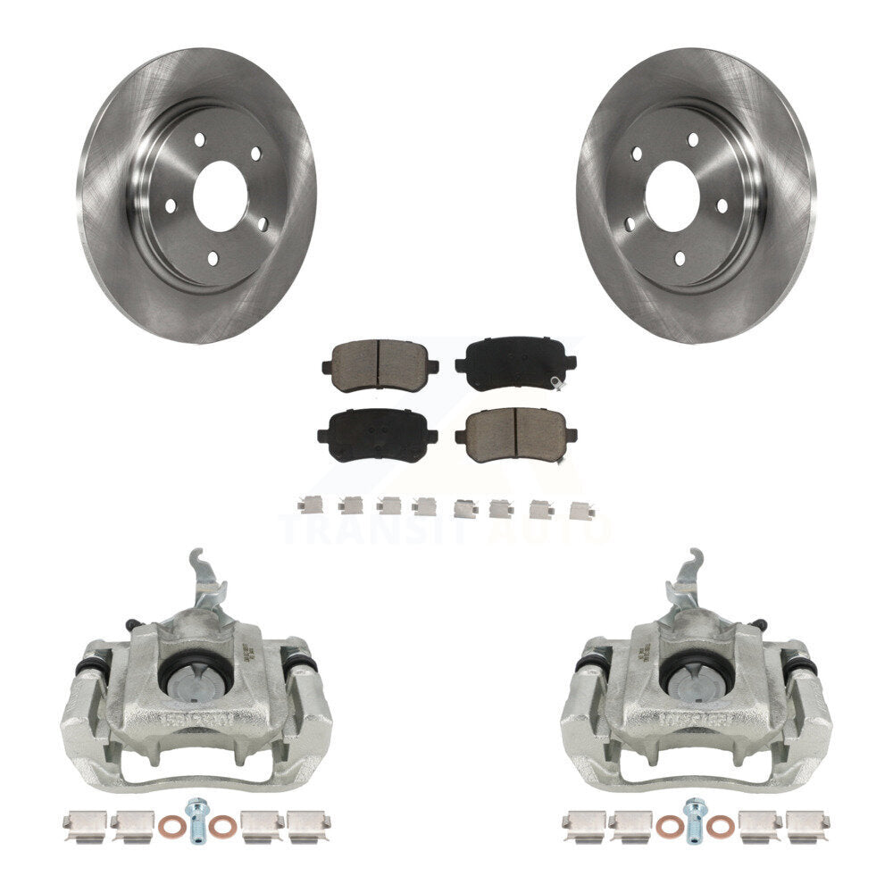 Rear Disc Brake Caliper Rotors And Ceramic Pads Kit For 2009-2011 Dodge Journey KC8-100539C