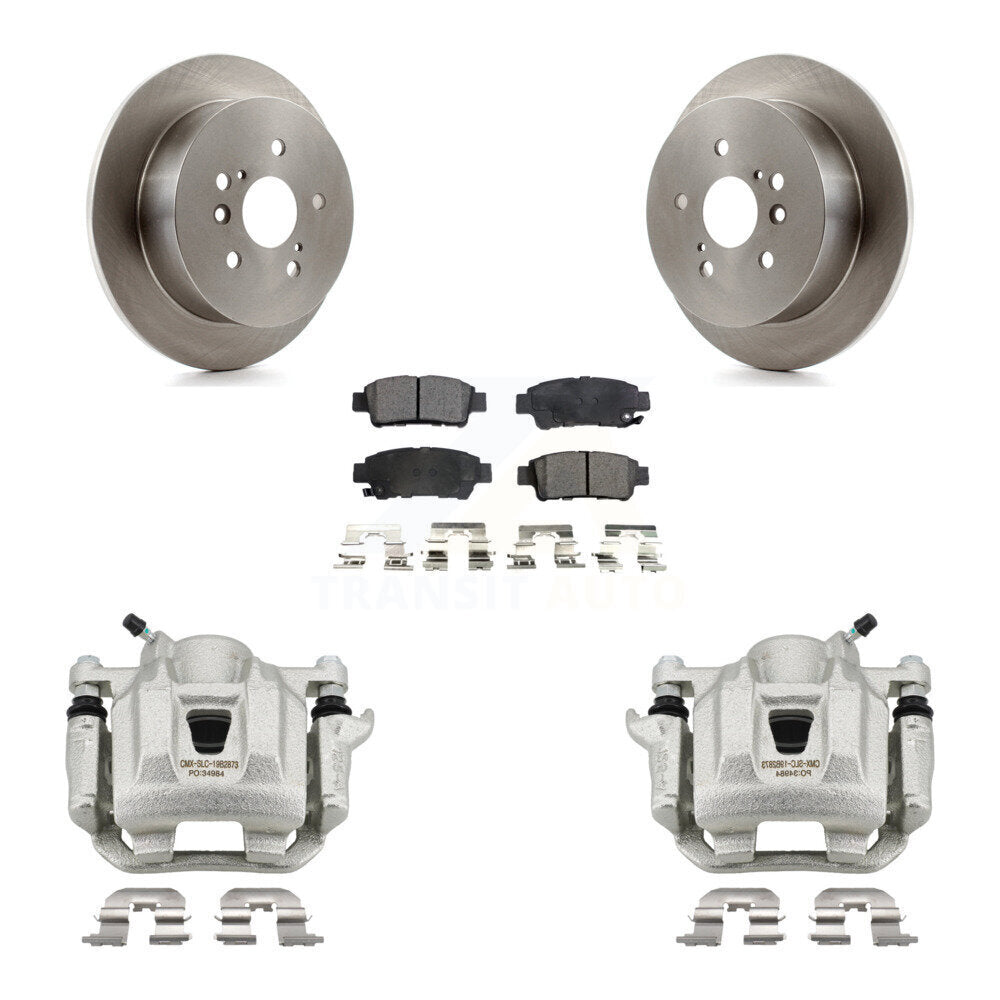 Rear Disc Brake Caliper Rotors And Semi-Metallic Pads Kit For 2004-2010 Toyota Sienna KC8-100539P