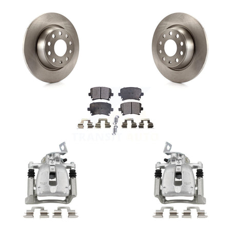 Rear Disc Brake Caliper Rotors And Semi-Metallic Pads Kit For Volkswagen CC Passat KC8-100540P