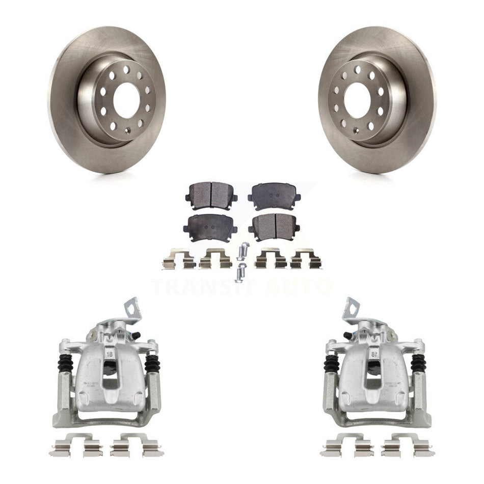 Rear Disc Brake Caliper Rotors And Semi-Metallic Pads Kit For Volkswagen CC Passat KC8-100540P