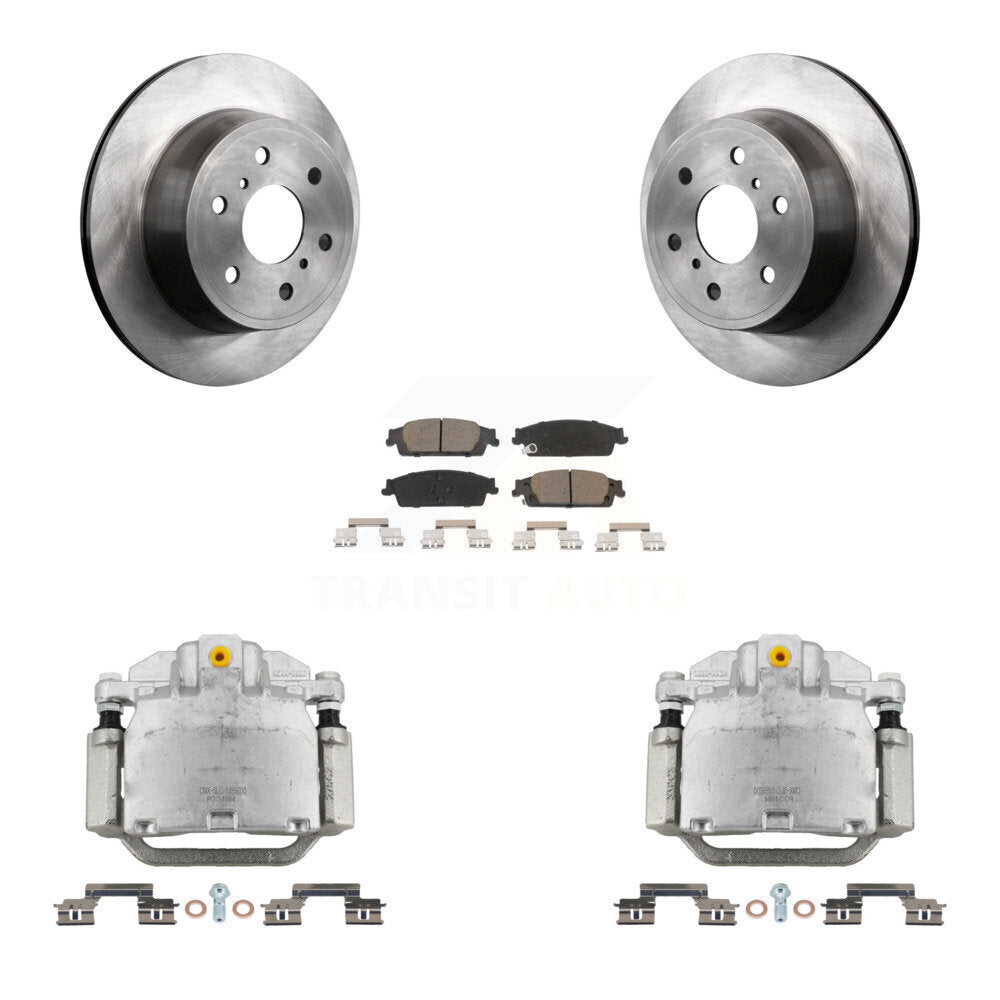 Rear Brake Caliper Rotor & Ceramic Pad Kit For GMC Chevrolet Sierra 1500 Silverado Tahoe KC8-100541C