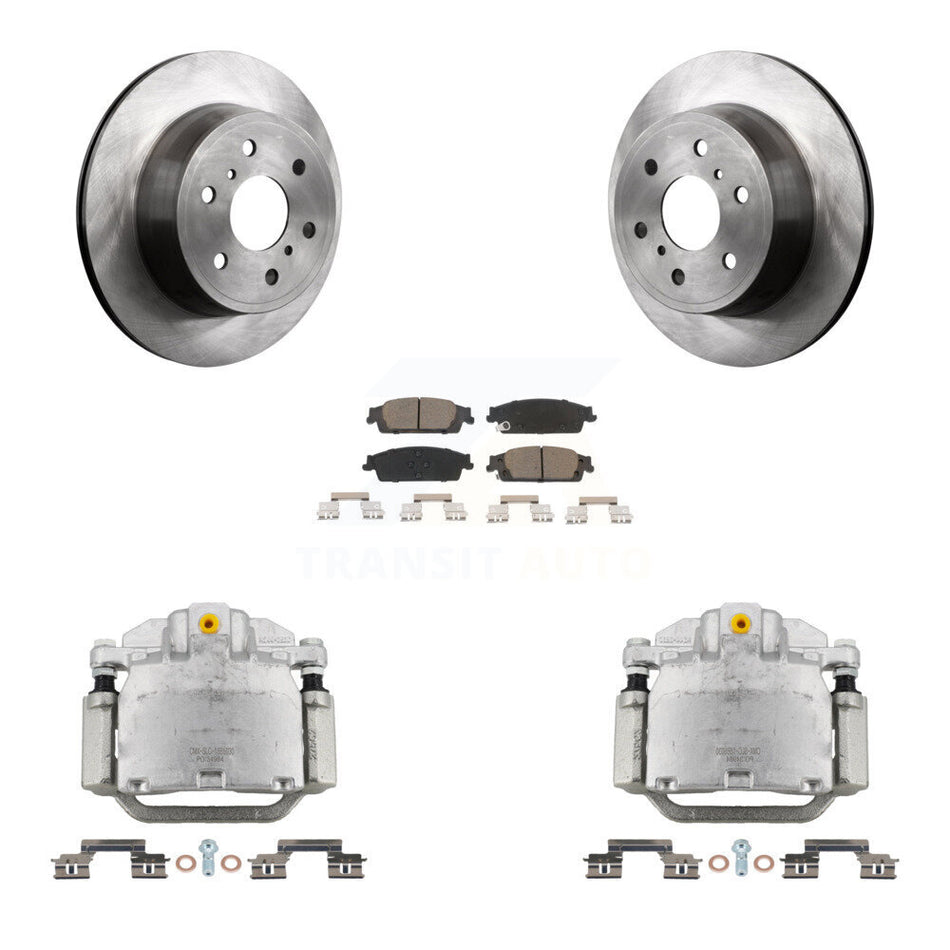 Rear Brake Caliper Rotor & Ceramic Pad Kit For GMC Chevrolet Sierra 1500 Silverado Tahoe KC8-100541C