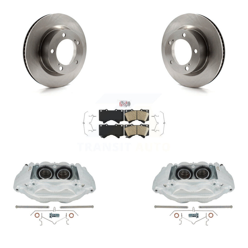 Front Disc Brake Caliper Rotors And Ceramic Pads Kit For Lexus LX570 Toyota Land Cruiser KC8-100541N