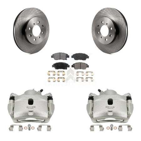 Front Disc Brake Caliper Rotors And Ceramic Pads Kit For 2014 Honda Fit LX Sport DX KC8-100541T