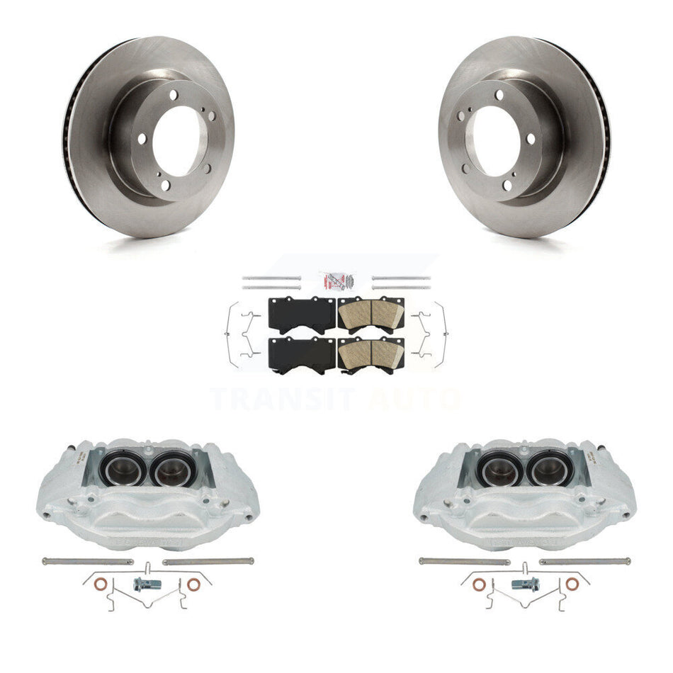 Front Disc Brake Caliper Rotors And Ceramic Pads Kit For Lexus LX570 Toyota Land Cruiser KC8-100542N