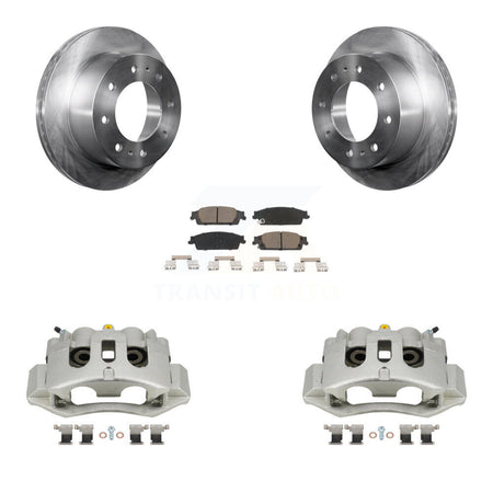 Rear Brake Caliper Rotors Ceramic Pad Kit For 17-19 Chevrolet Suburban With 8 Lug Wheels KC8-100544C