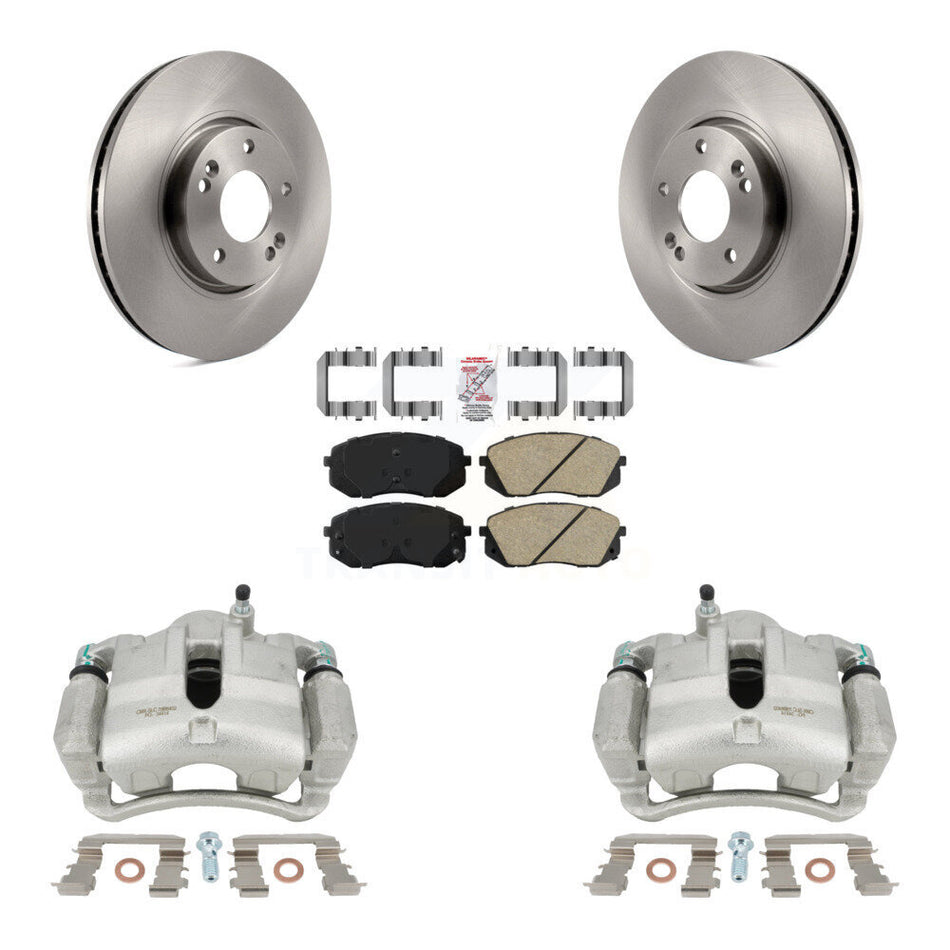Front Disc Brake Caliper Rotors And Ceramic Pads Kit For Hyundai Tucson Kia Sportage KC8-100545N