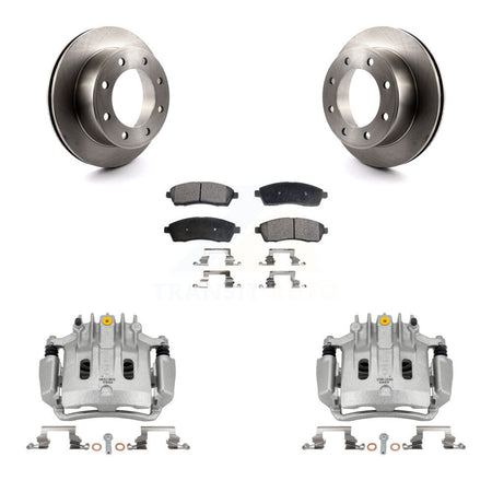Rear Brake Caliper Rotor Semi-Metallic Pad Kit For Ford F-350 Super Duty F-250 Excursion KC8-100545P