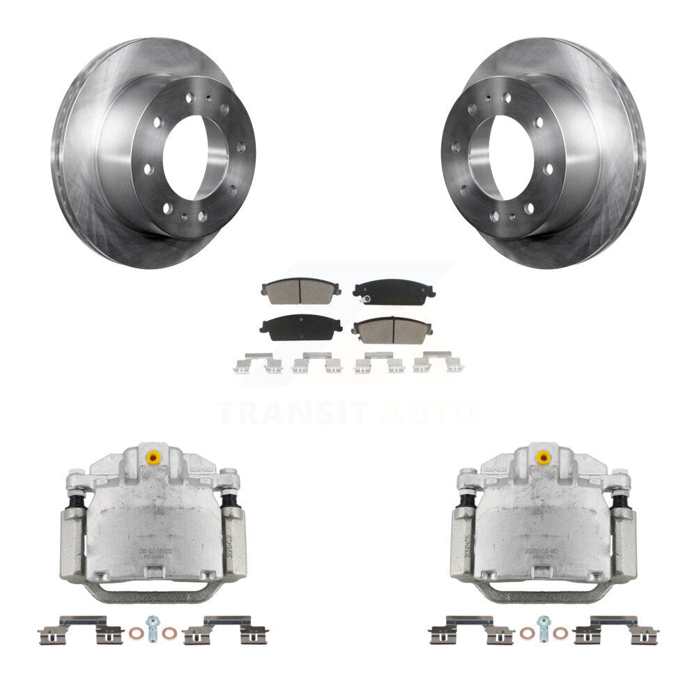 Rear Disc Brake Caliper Rotor & Ceramic Pad Kit For 2011 Chevrolet Silverado 1500 Hybrid KC8-100546C