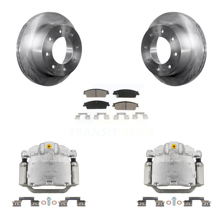 Rear Disc Brake Caliper Rotor & Ceramic Pad Kit For 2011 Chevrolet Silverado 1500 Hybrid KC8-100546C