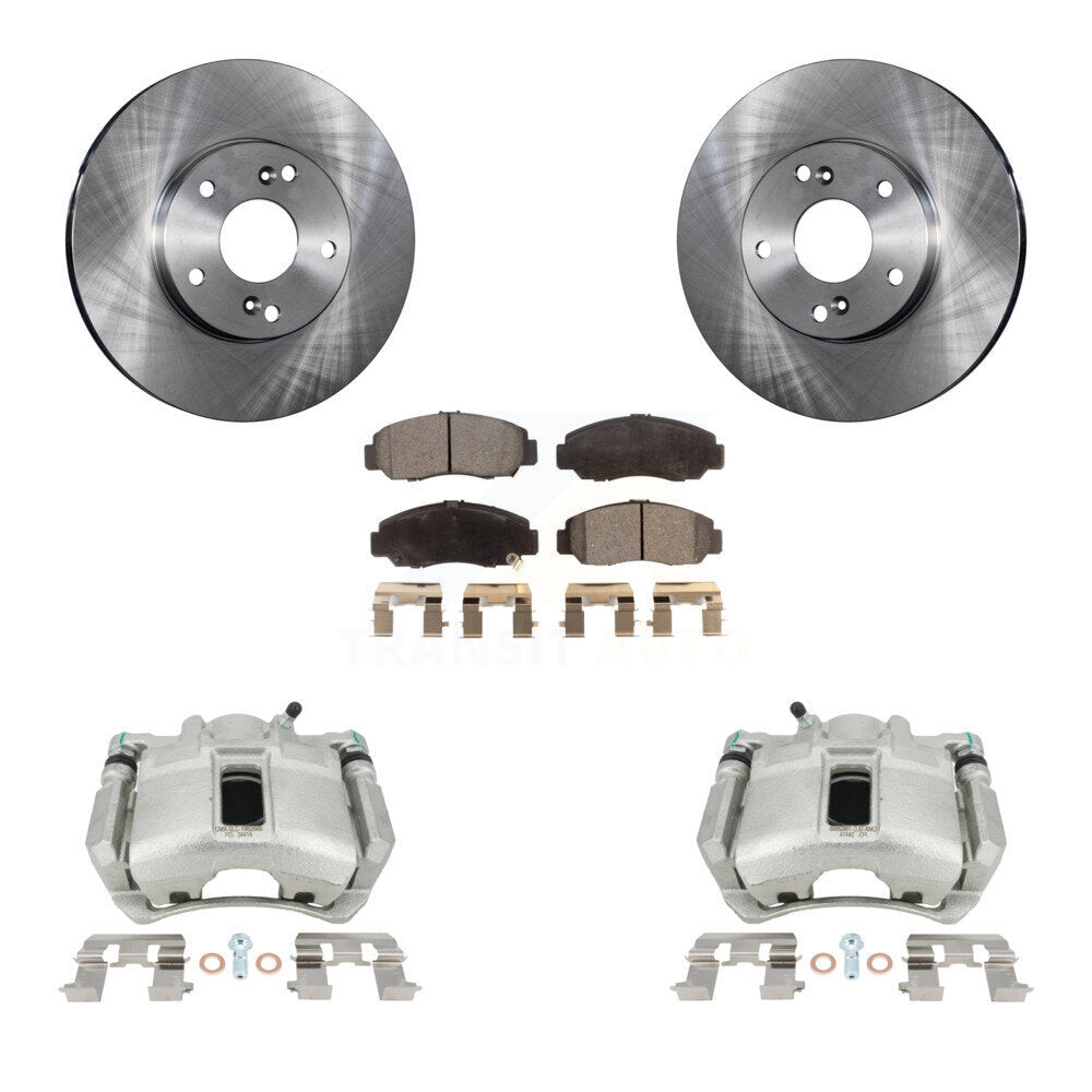 Front Disc Brake Caliper Rotors And Ceramic Pads Kit For Honda Accord KC8-100546T by Transit Auto