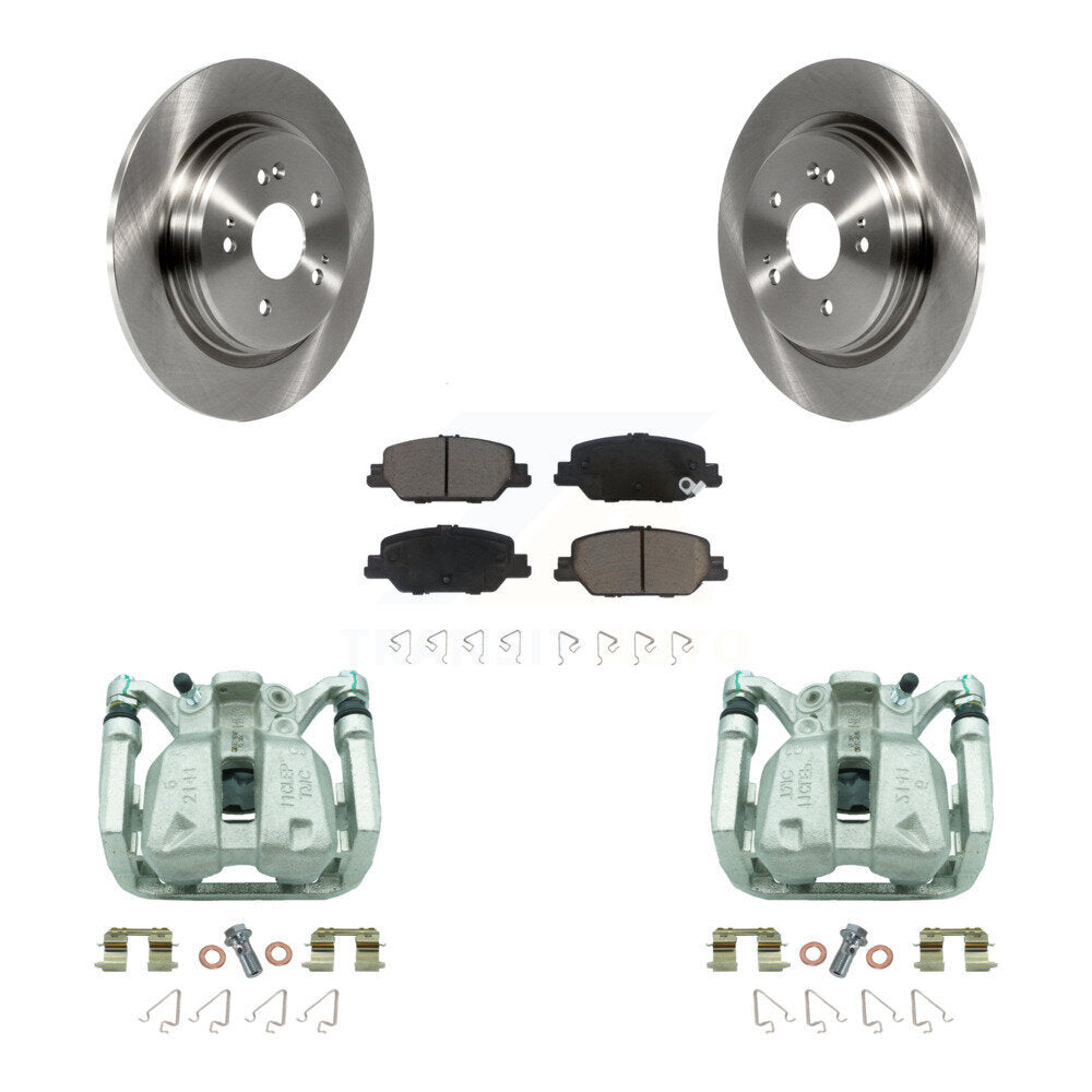 Rear Disc Brake Caliper Rotors And Ceramic Pads Kit For 2017-2022 Honda CR-V KC8-100547C