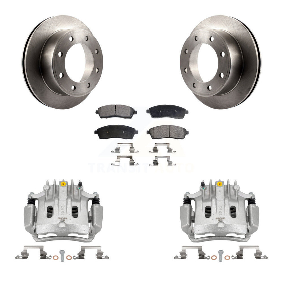 Rear Disc Brake Caliper Rotors And Semi-Metallic Pads Kit For Ford Excursion KC8-100547P