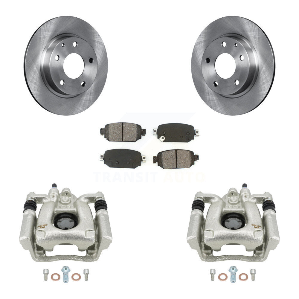 Rear Disc Brake Caliper Rotors And Semi-Metallic Pads Kit For Mazda 3 Sport KC8-100547S