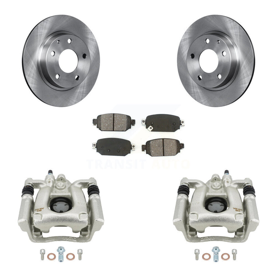 Rear Disc Brake Caliper Rotors And Semi-Metallic Pads Kit For Mazda 3 Sport KC8-100547S