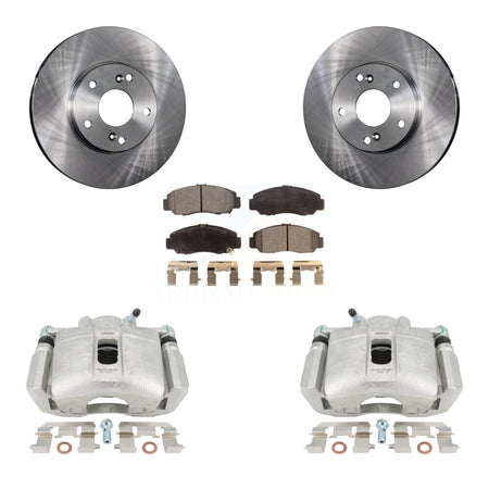 Front Disc Brake Caliper Rotors And Ceramic Pads Kit For 2003-2004 Honda Accord Sedan with 3.0L Manual transmission KC8-100547T by Transit Auto