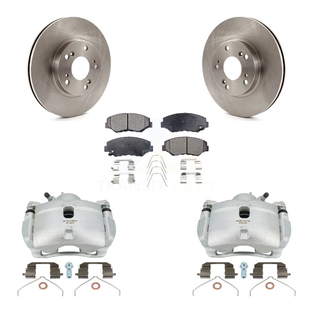 Front Disc Brake Caliper Rotors And Ceramic Pads Kit For 2002-2004 Honda CR-V KC8-100548T by Transit Auto