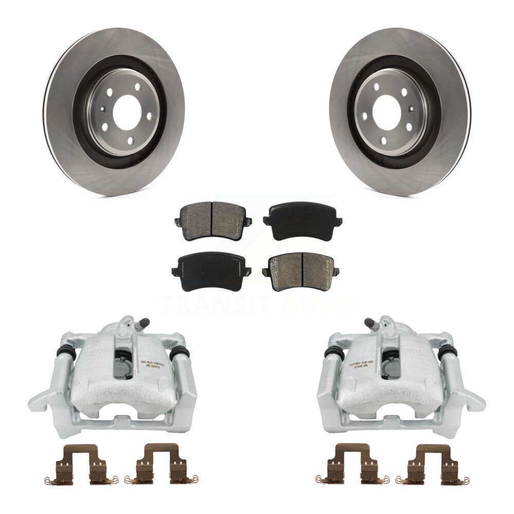 Rear Disc Brake Caliper Rotors And Semi-Metallic Pads Kit For 2011 Audi A4 Quattro With 330mm Diameter Rotor KC8-100549S by Transit Auto